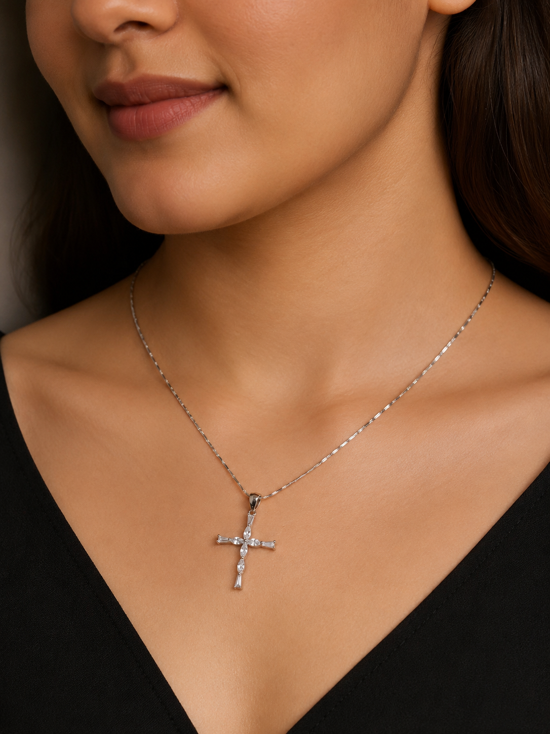 925 Silver Royal Glow Cross Pendant
