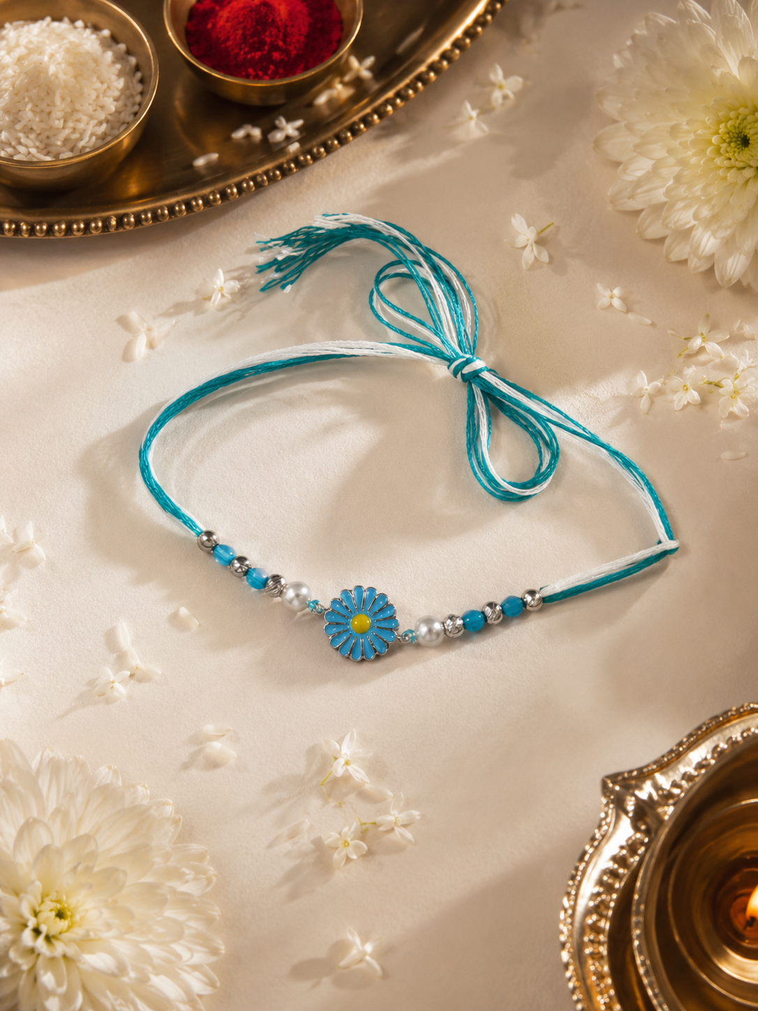 925 Sky Bloom Daisy Rakhi