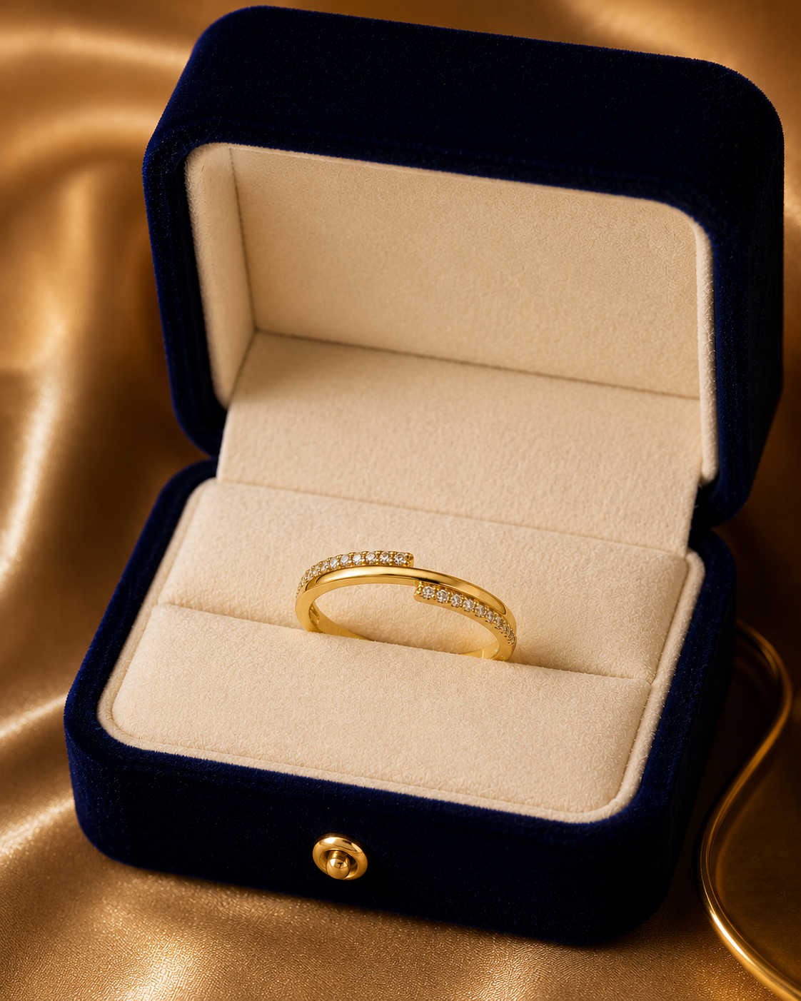 9K Gold Diamond Wrap Ring (Size - 12)