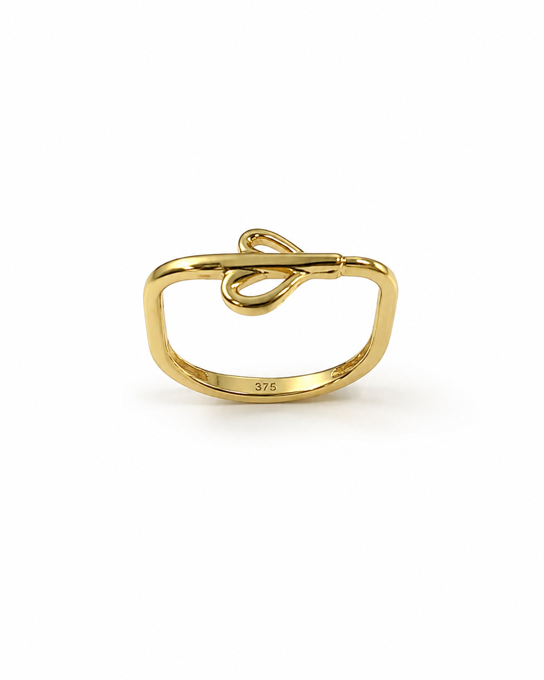 9K Gold Heart Knot Frame Ring