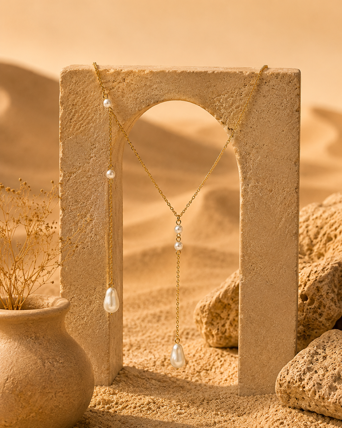 Elegant Pearl Cascade Necklace