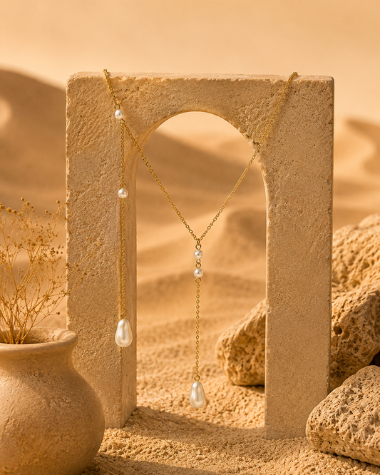 Elegant Pearl Cascade Necklace