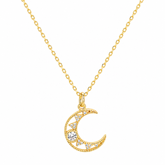 925 Silver Forever Moon Spark Necklace