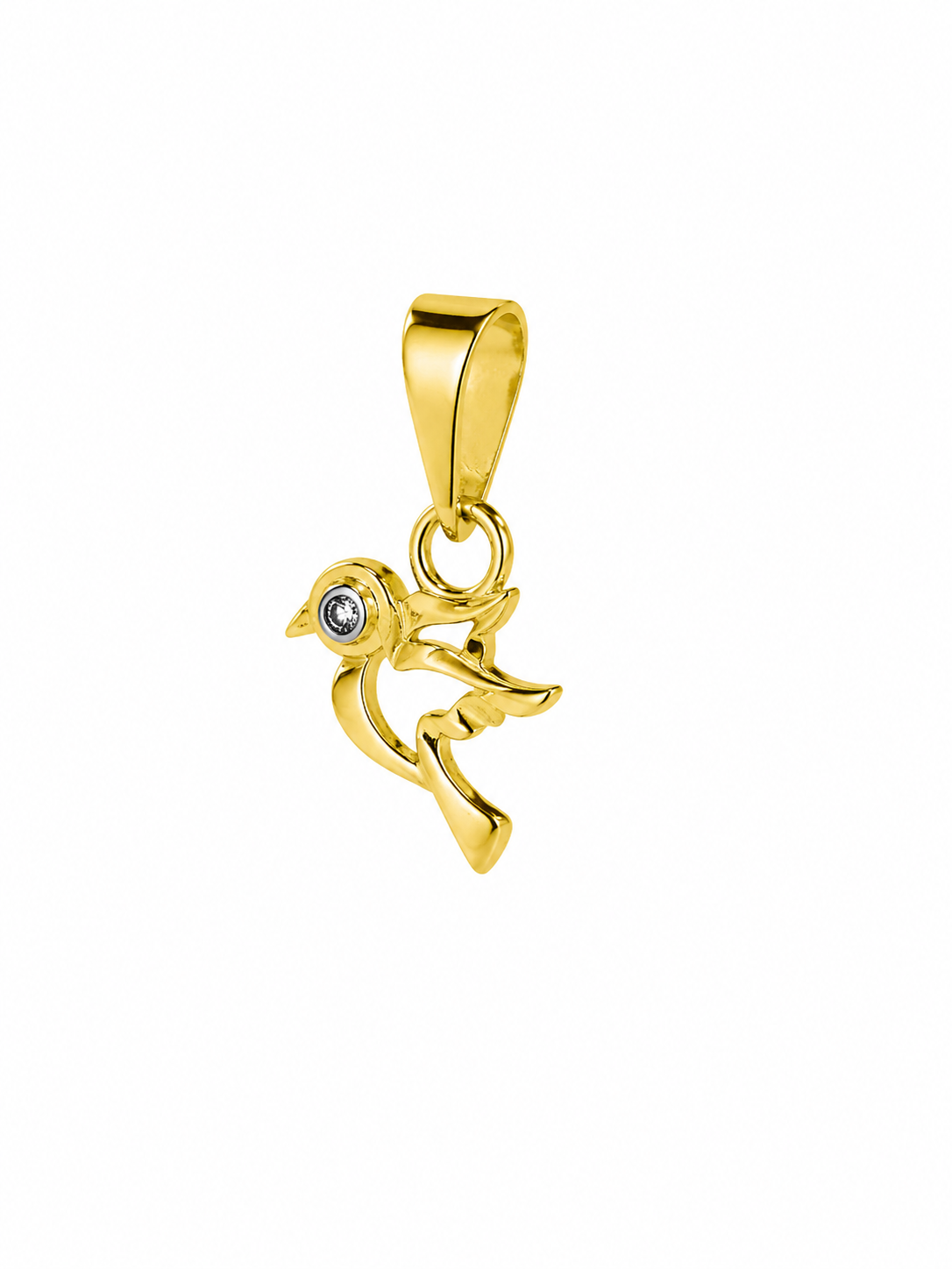 9K Gold Flying Bird Crystal Pendant