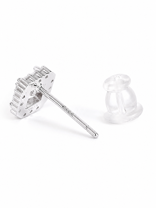 Silver Celeste Solitaire Studs