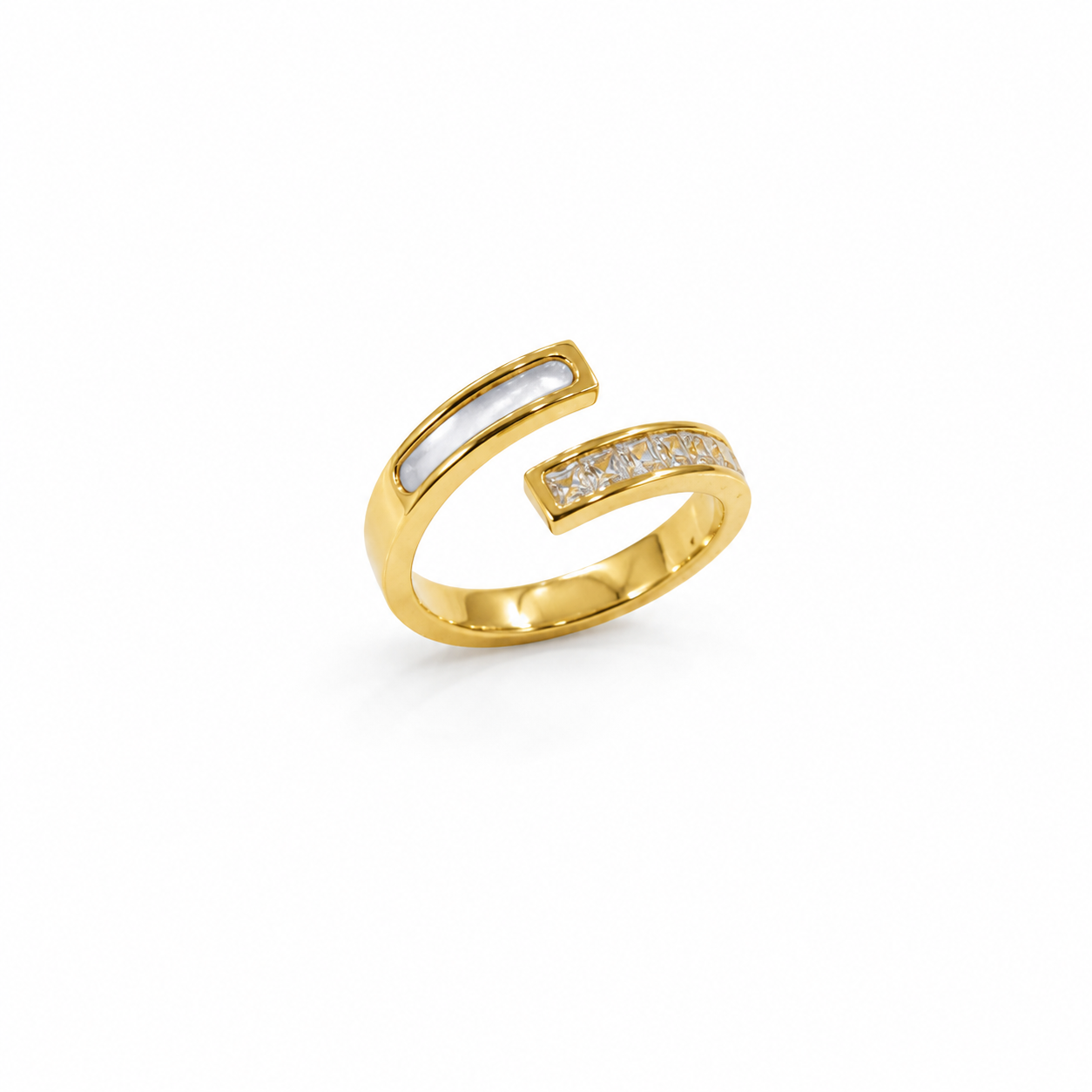 Demi Fine Crystal & Mother-of-Pearl Open Ring