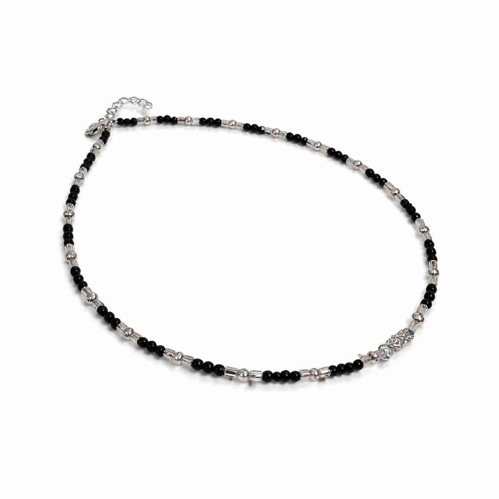 Silver Beaded Anklet