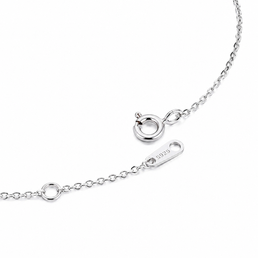 Silver Luxury Necklace with Sparkling Crystal