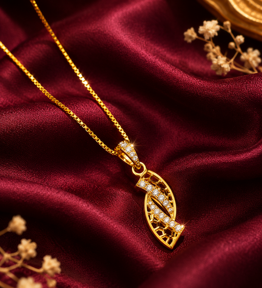 9K Gold Diamond Twist Pendant