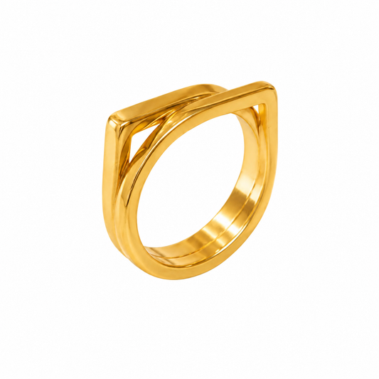 Demi Fine Geometric Gold Statement Ring