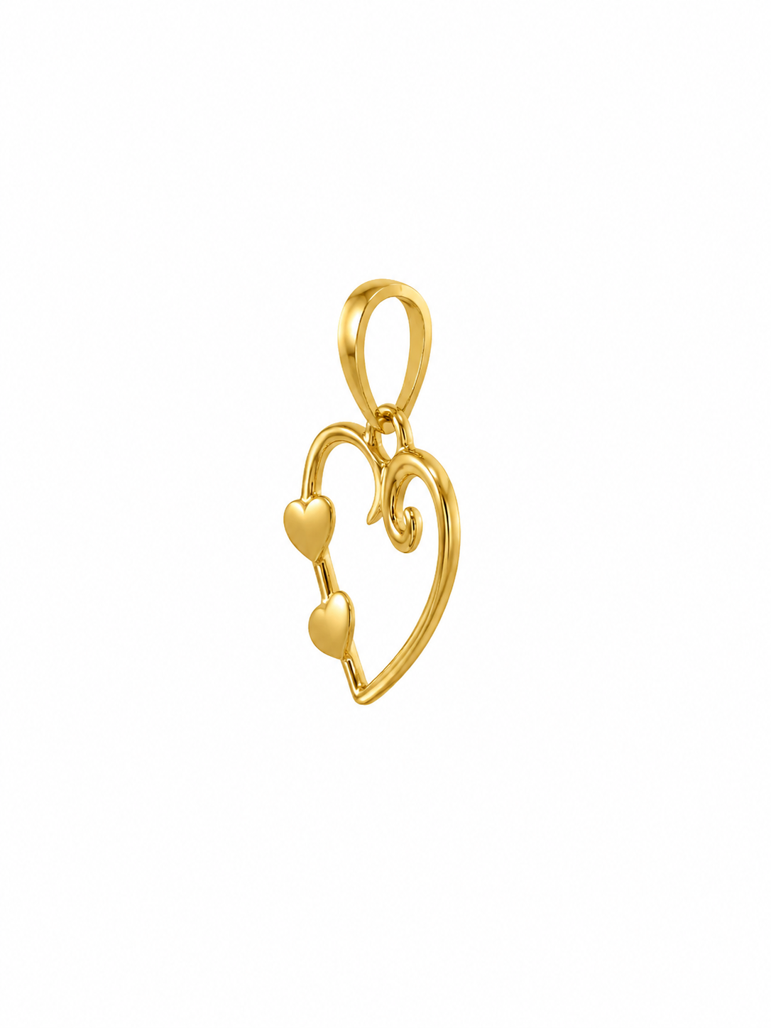 9K Gold Open Heart Love Pendant