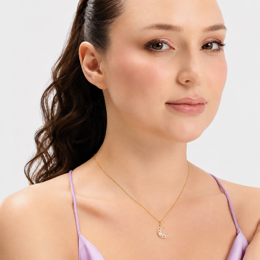 925 Silver Forever Moon Spark Necklace
