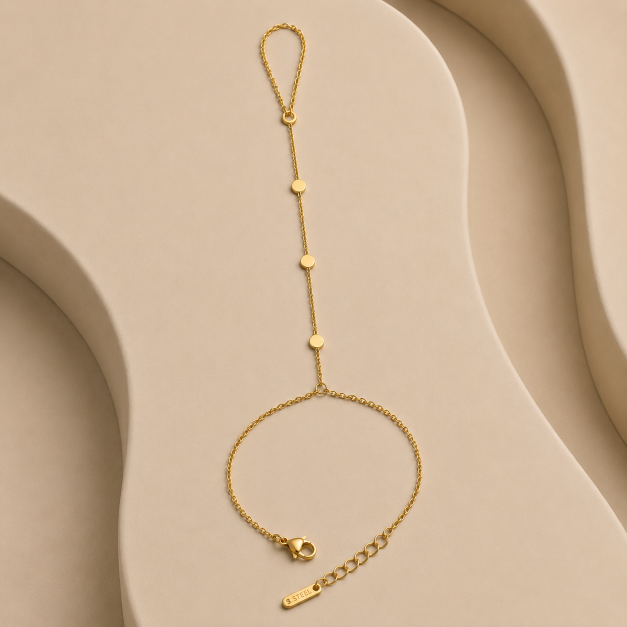 Demi Fine Minimalist Disc Hand Chain Bracelet