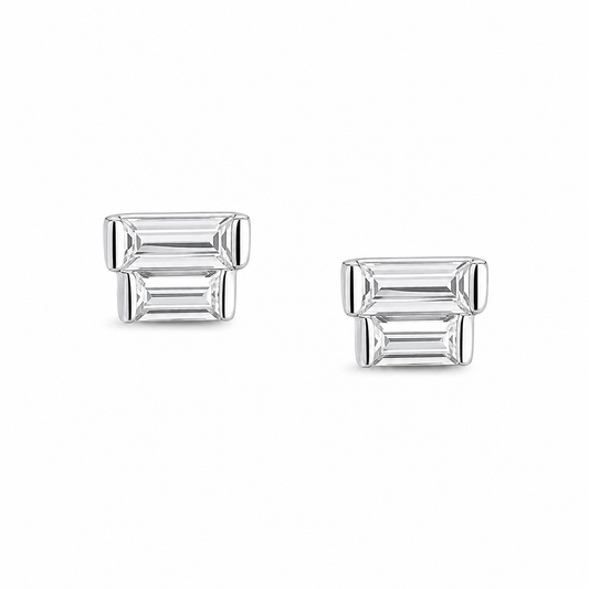 Silver Urban Bar Studs