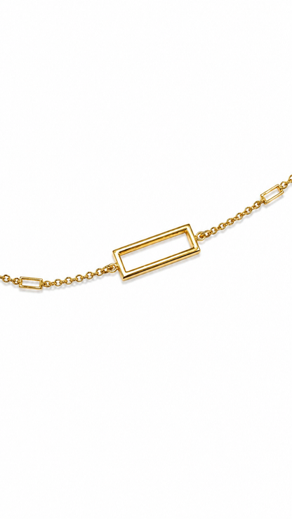 9K Gold Geometric Rectangle Bracelet
