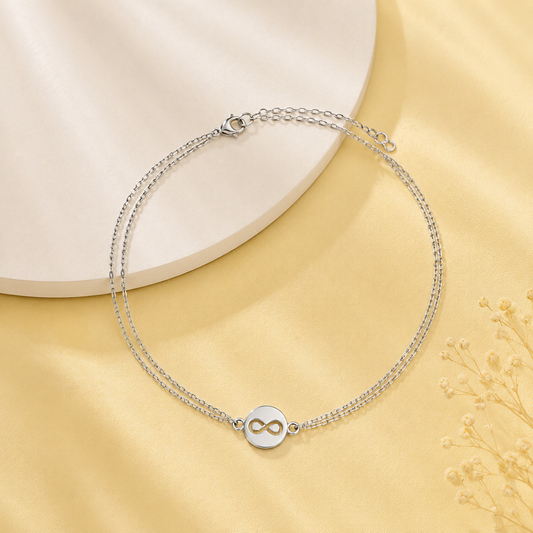 Silver Infinity Charm Anklet