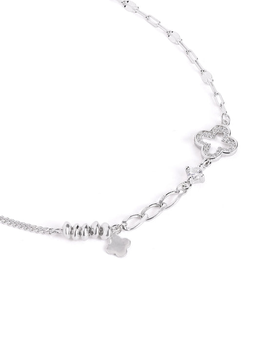 925 Silver Twinkle Clover Adjustable Anklet