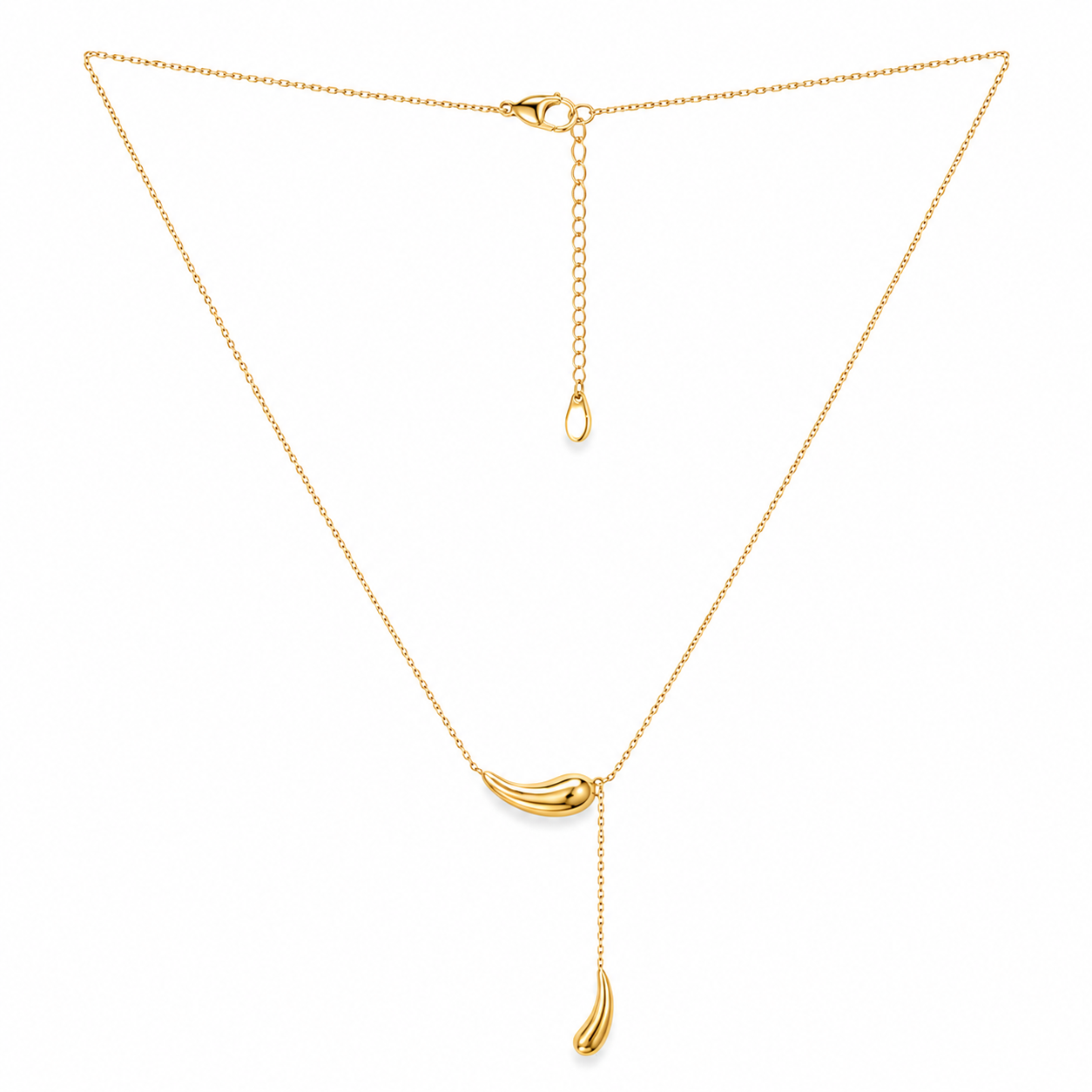 Golden Dewdrop Y-Necklace