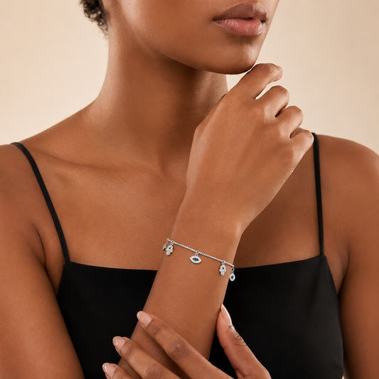 Silver Lucky Charm Kids Bracelet