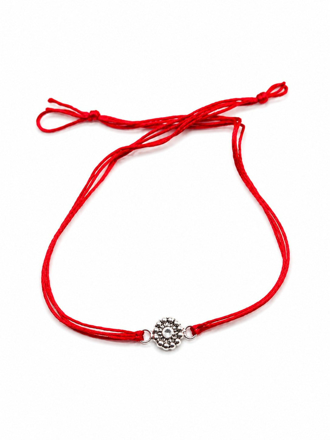 Elegant Red Thread Floral Rakhi