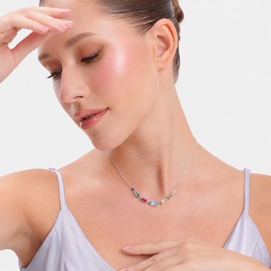 925 Silver PrismPop Baguette Crystal Necklace