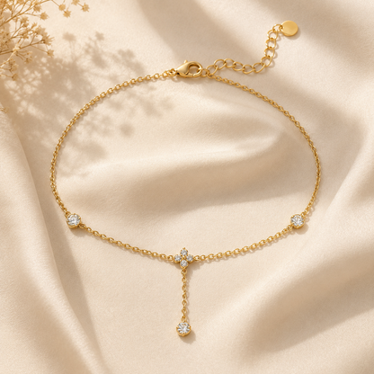 Celeste Sparkle Drop Demi-Fine Anklet