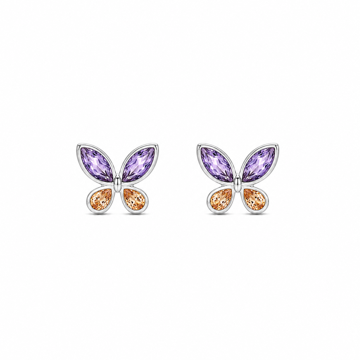 Silver Butterfly Wing Earrings