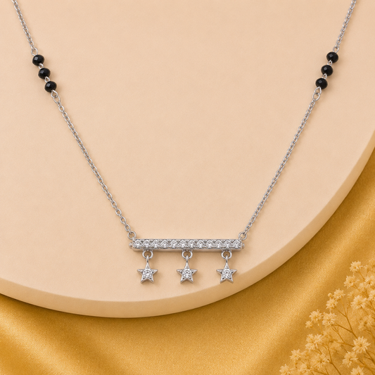 Silver Celestial Star Drop Mangalsutra