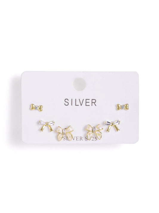 925 sterling silver set of 3 earrings