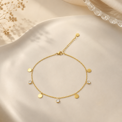 Golden Glow Charm Anklet