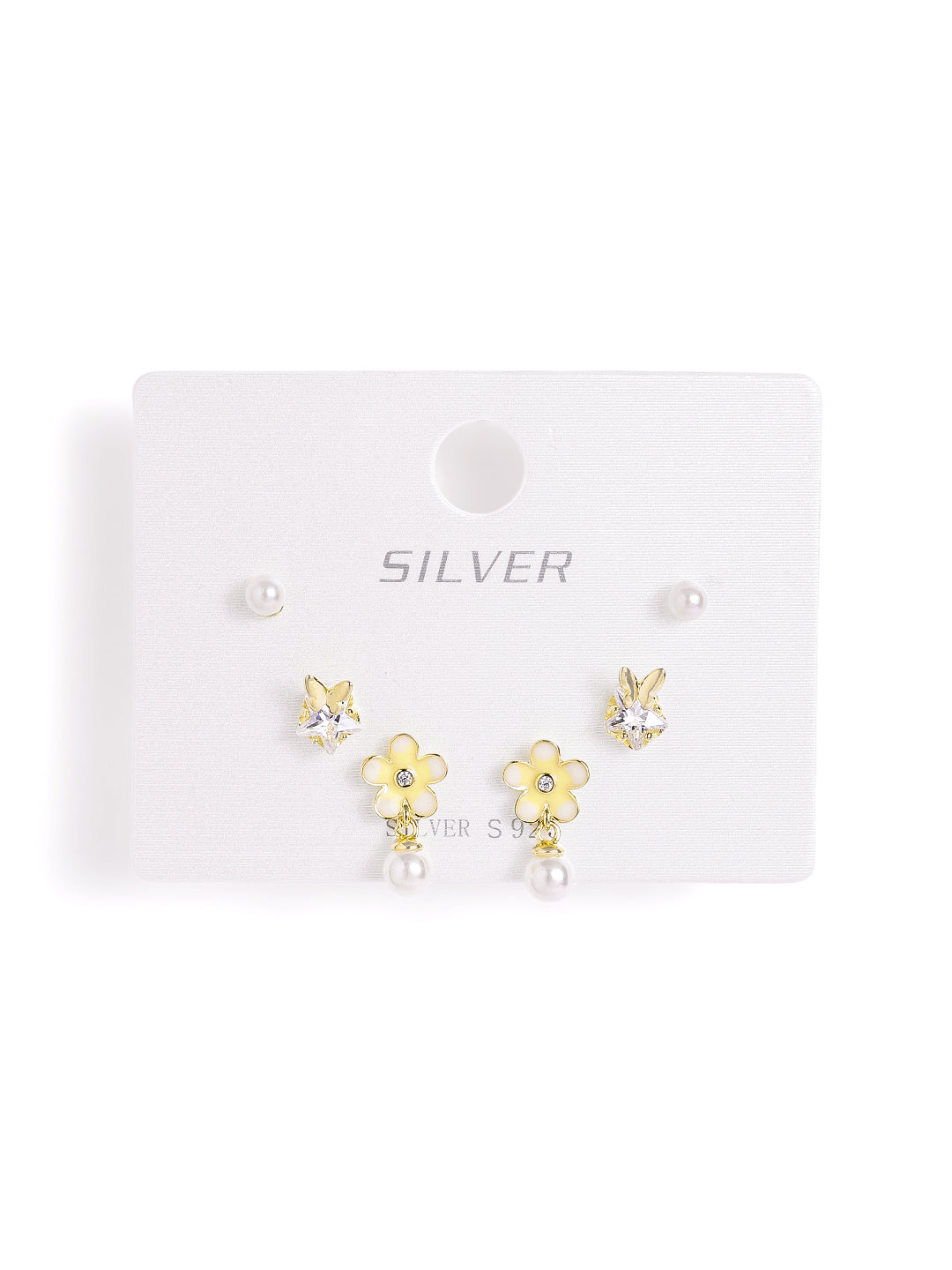 925 sterling silver set of 3 earrings