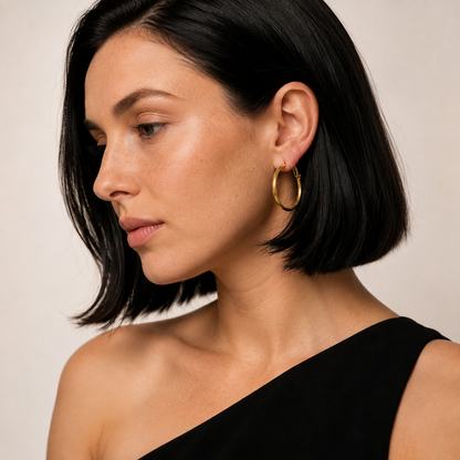 forME by MINOUS Classic Polished Gold Hoop Earrings