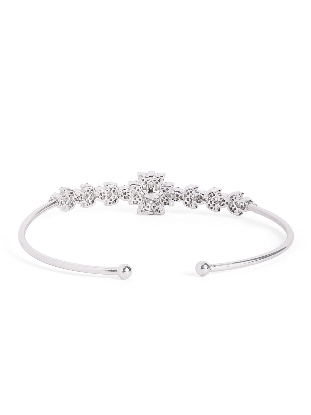 925 Silver Ethereal Pearl Petal Open Cuff