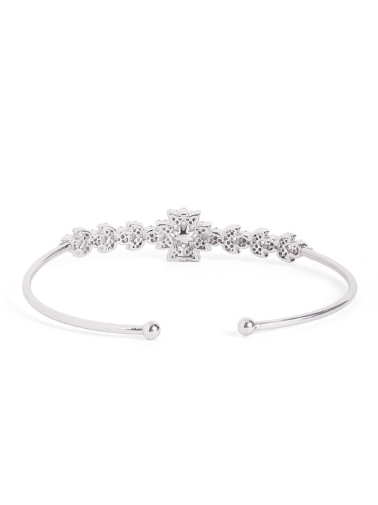 925 Silver Ethereal Pearl Petal Open Cuff