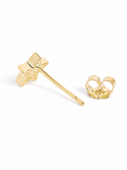 Silver Gold Finish Heart & Star Stud Trio