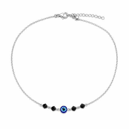 Silver Evil Eye Anklet
