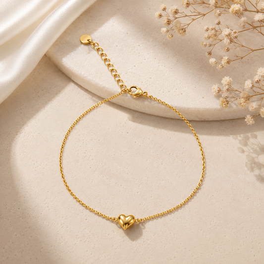 Amora Heart Charm Anklet