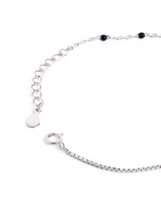 925 sterling silver mangalsutra bracelet with black beaded chain