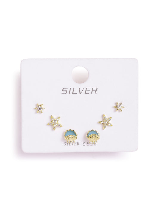 925 sterling silver set of 3 earrings