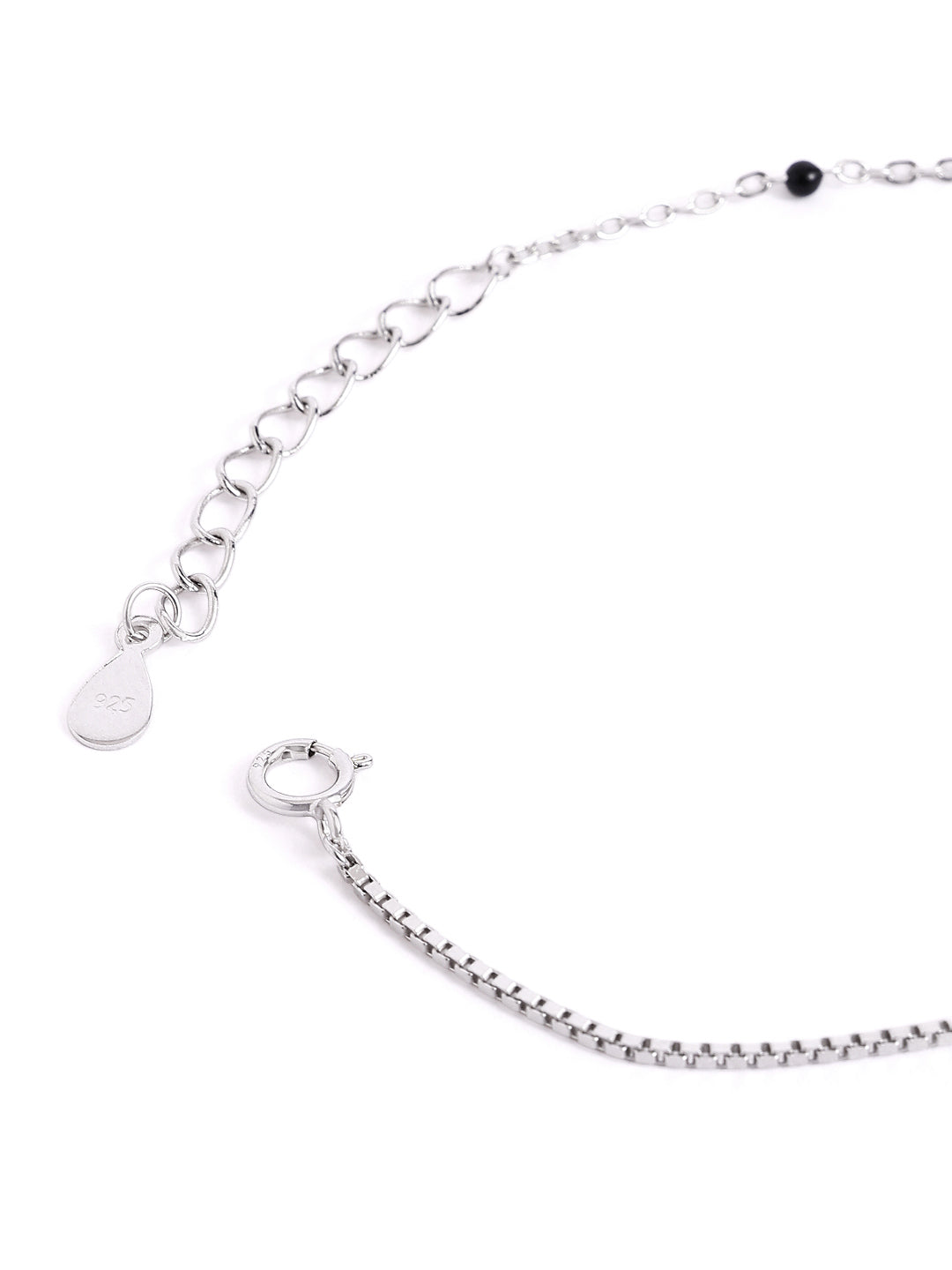 925 sterling silver mangalsutra bracelet with black beaded chain