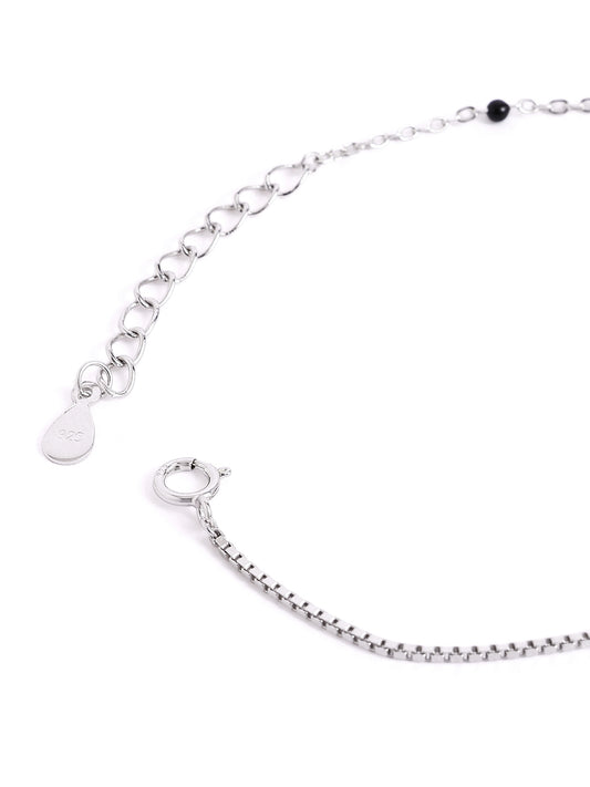 925 sterling silver mangalsutra bracelet with black beaded chain
