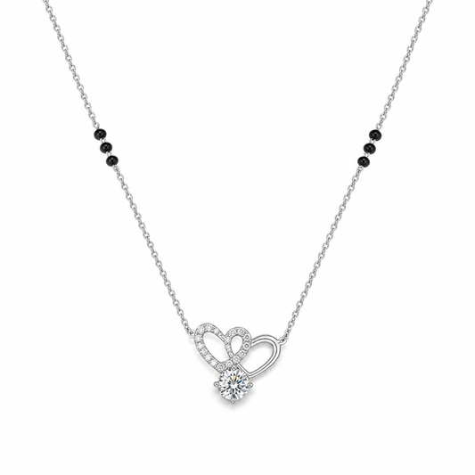 Silver Twin Heart Mangalsutra