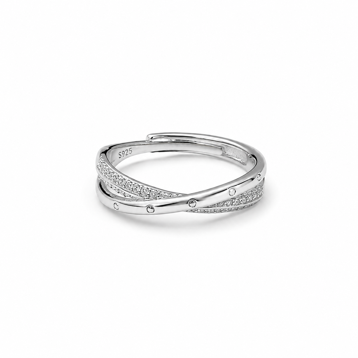 Silver Twisted Sparkle Ring