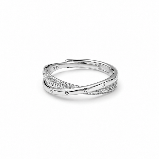 Silver Twisted Sparkle Ring