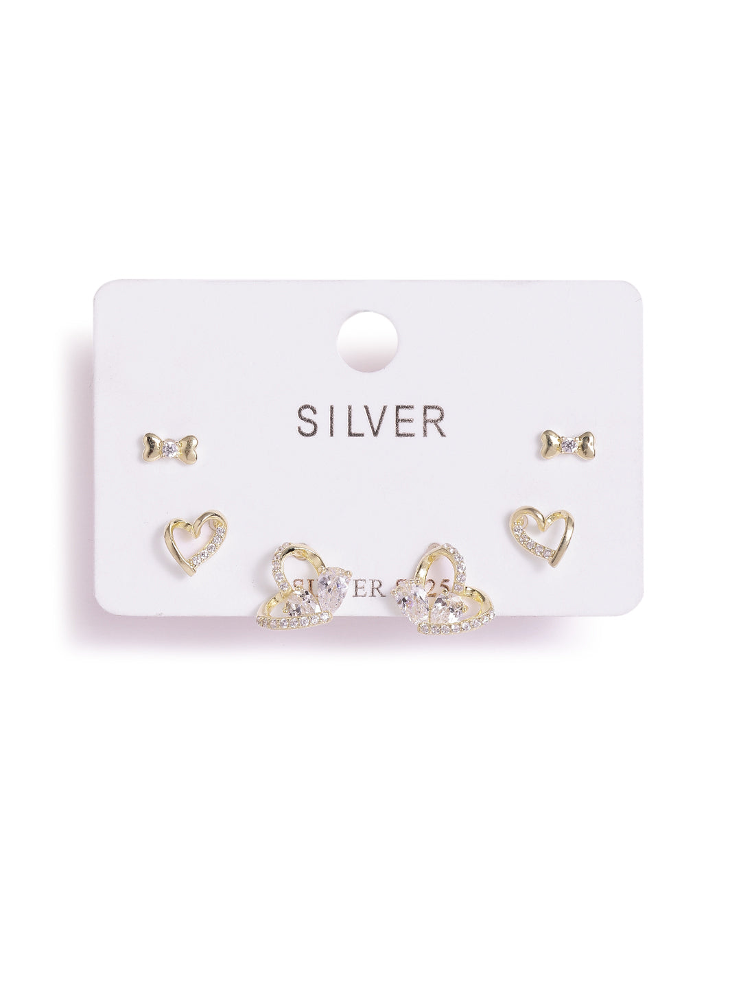925 sterling silver set of 3 earrings