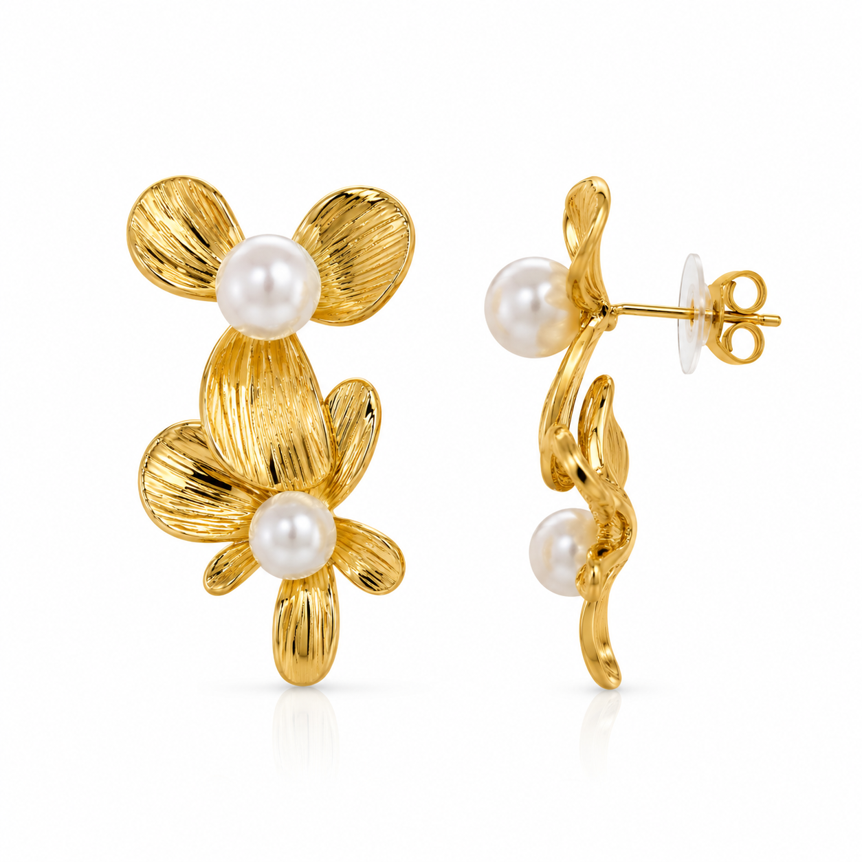 Demi fine Bloom Pearl Floral Earrings