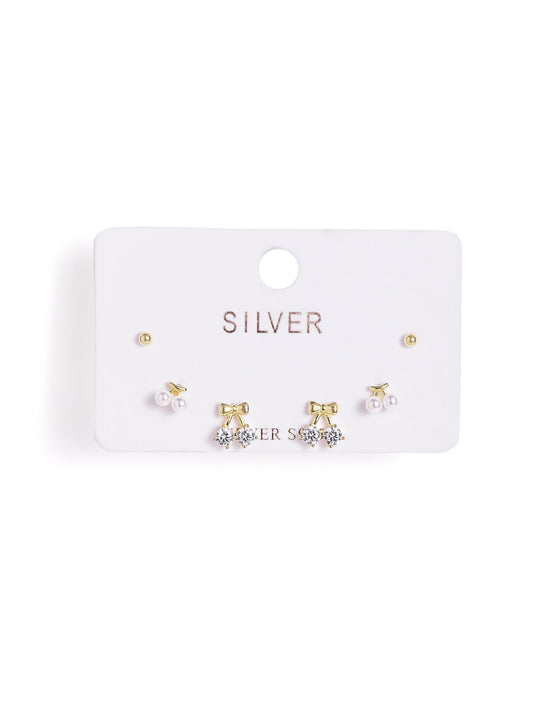 925 sterling silver set of 3 earrings