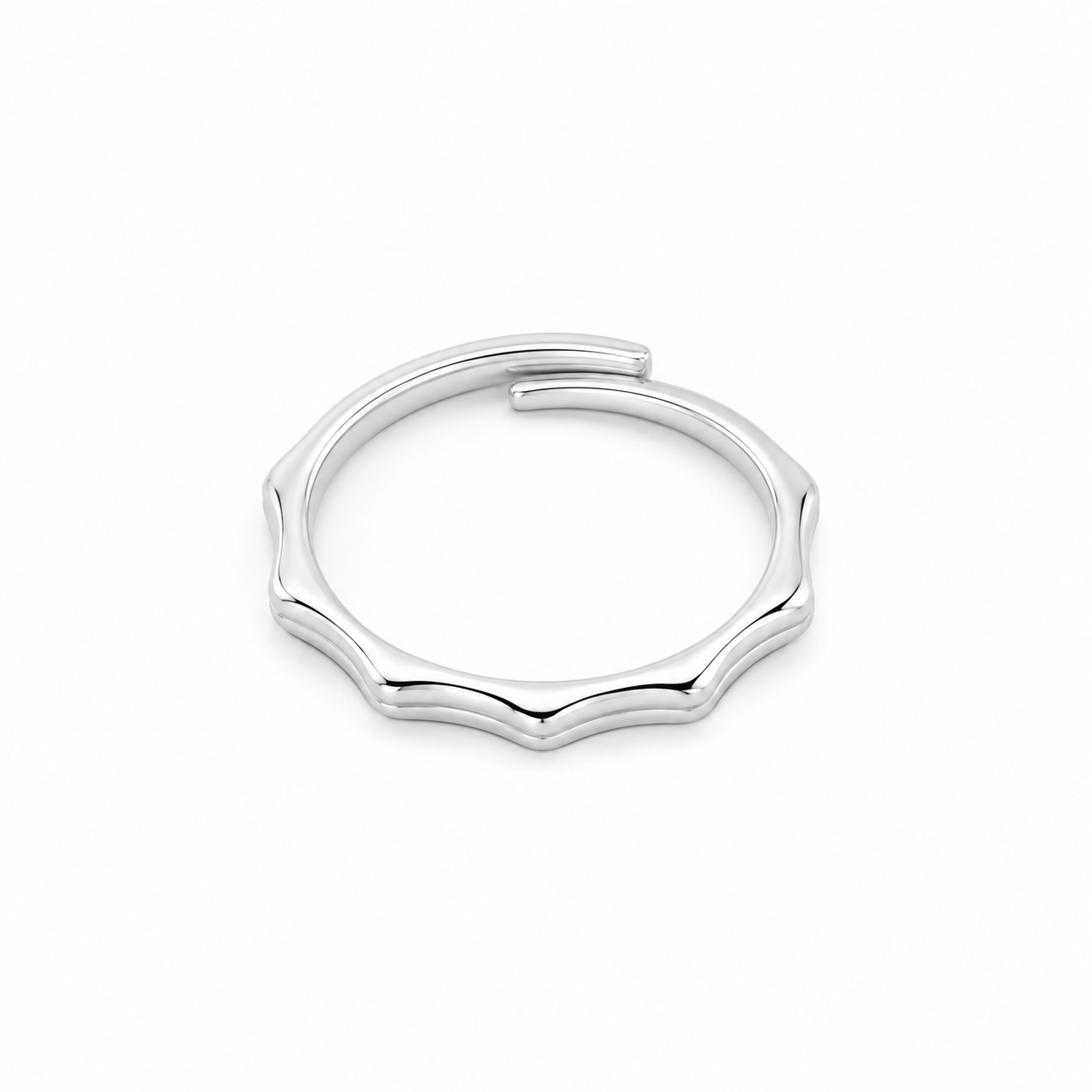 Silver Wave Adjustable Ring