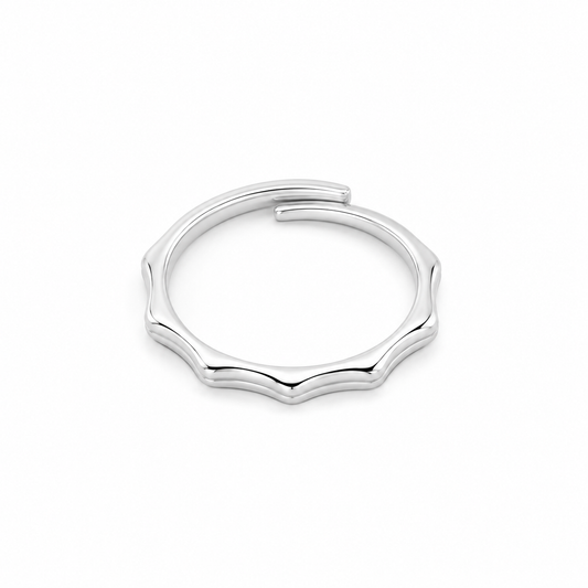 Silver Wave Adjustable Ring
