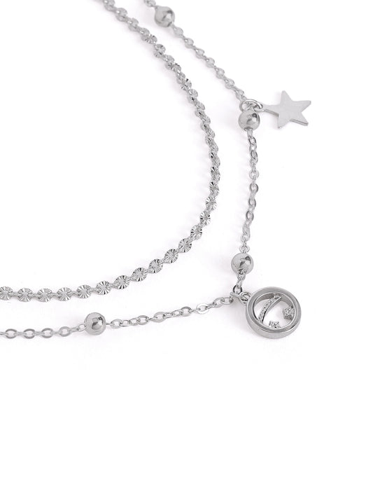 925 Silver Luna Starfall Layered Adjustable Anklet